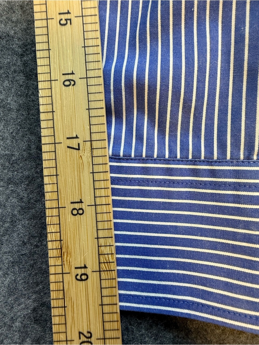 Chaps No Iron Blue & White Stripe Button Front Shirt Women's Large Cotton Preppy - Picture 8 of 11